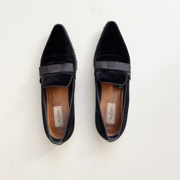 Valentino Rockstud Velvet Loafers - Picture 2 of 9